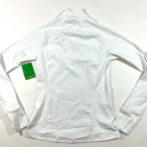 New J Crew Cloudstretch Half Zip Pullover Shirt White Green - Picture 4 of 8